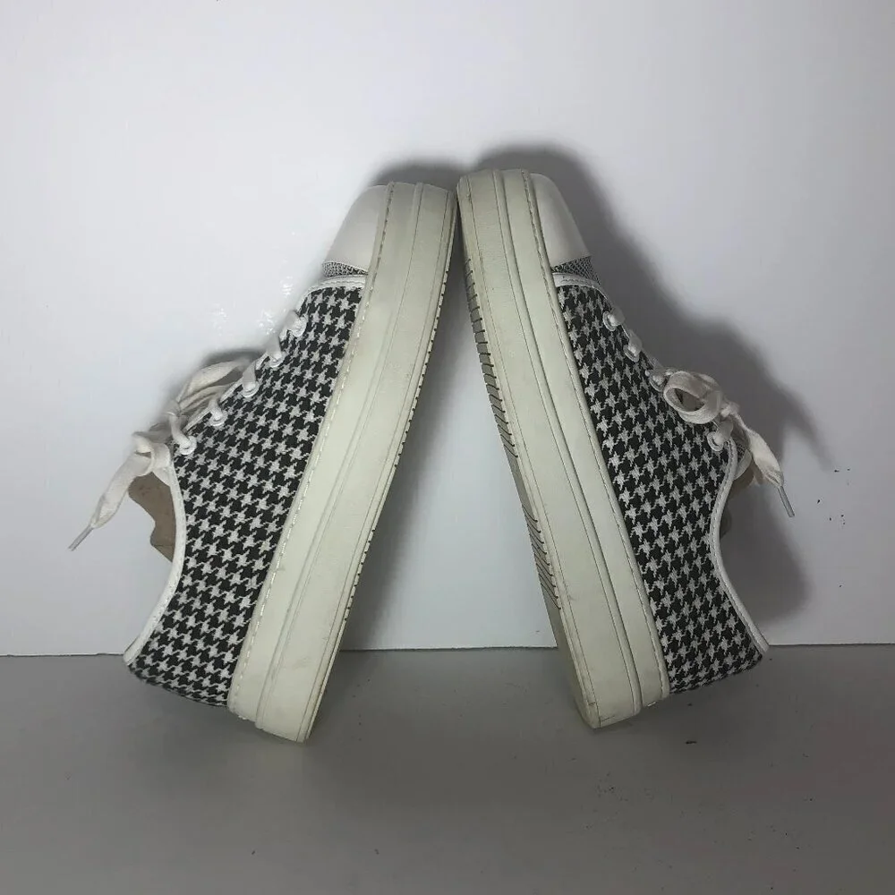 J/SLIDES NYC Nate Sneakers Women's Size 8.5 Black Houndstooth Platform Shoes